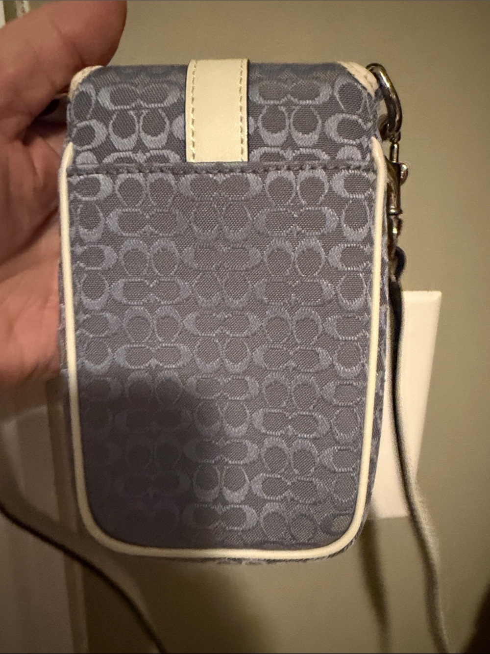 Coach 1941 Blue Signature Canvas Mini crossbody Bag with White Trim and Buckle - Picture 5 of 16